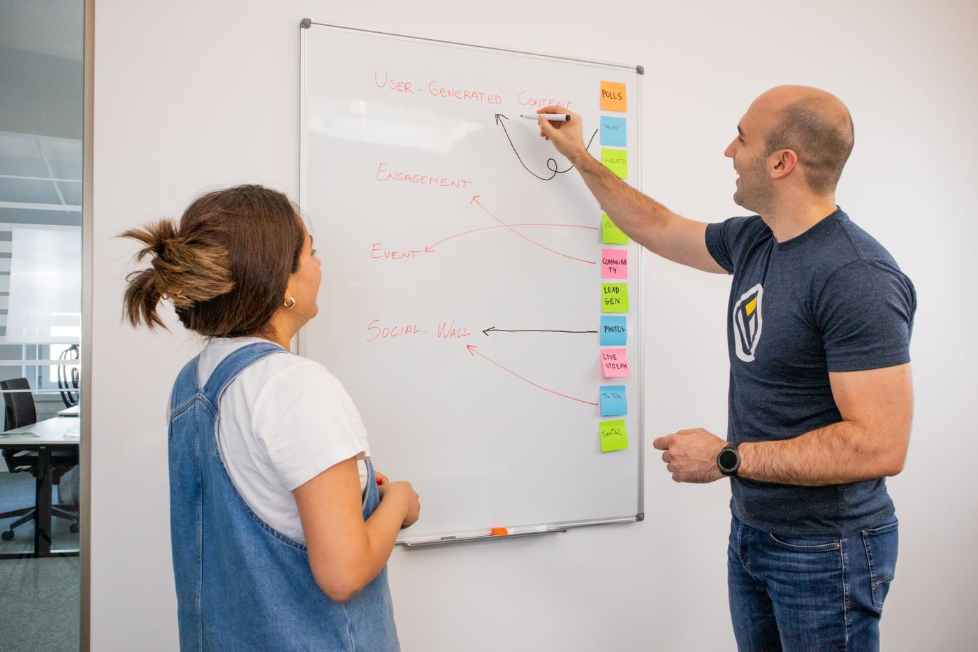 Marketing colleagues planning a demand campaign