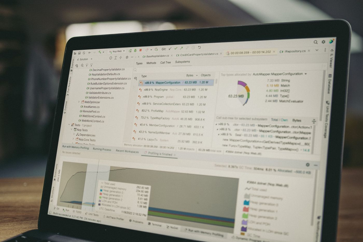 Structured data being reviewed on a computer