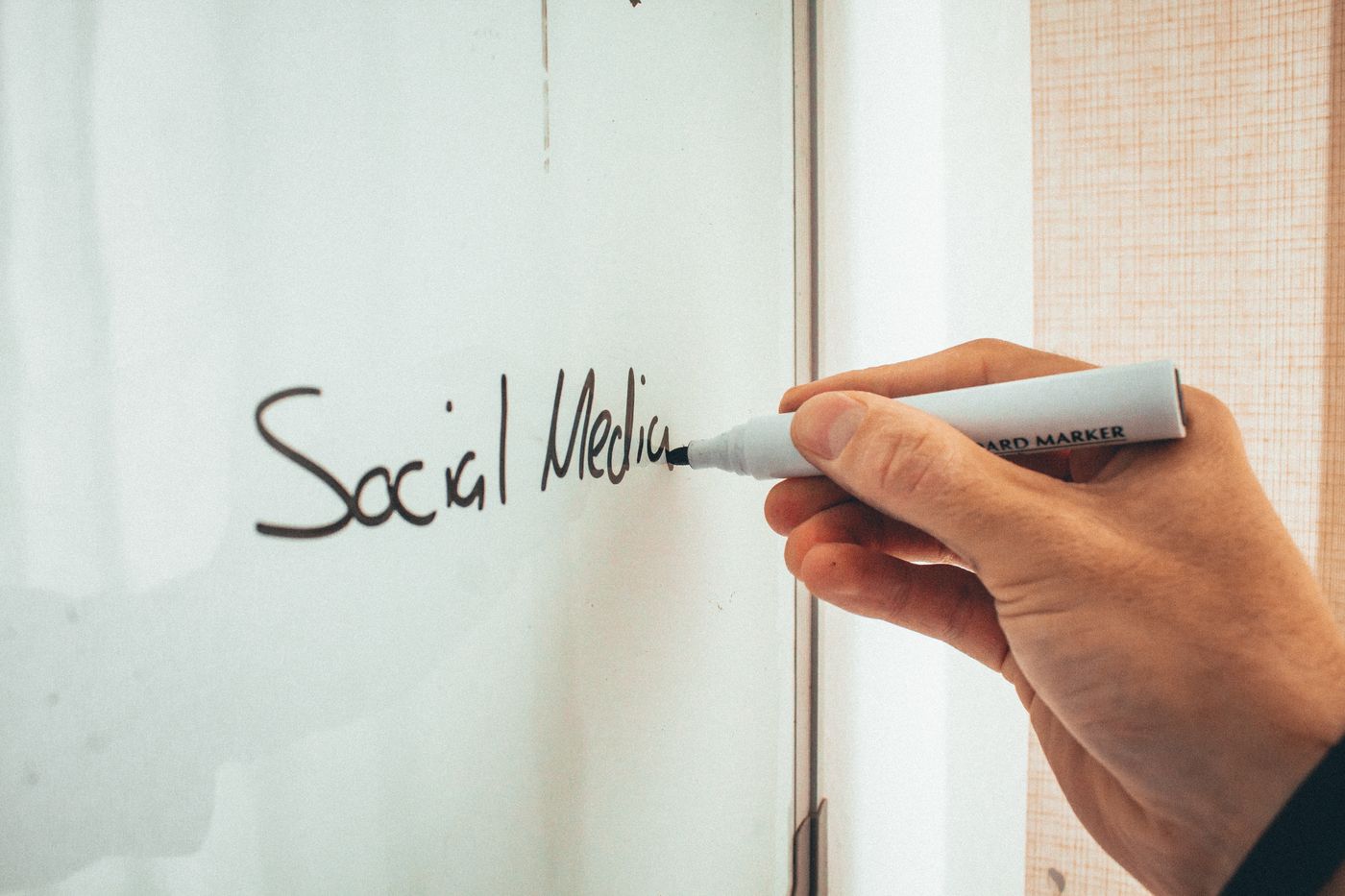 Digital marketing distribution strategy on a whiteboard