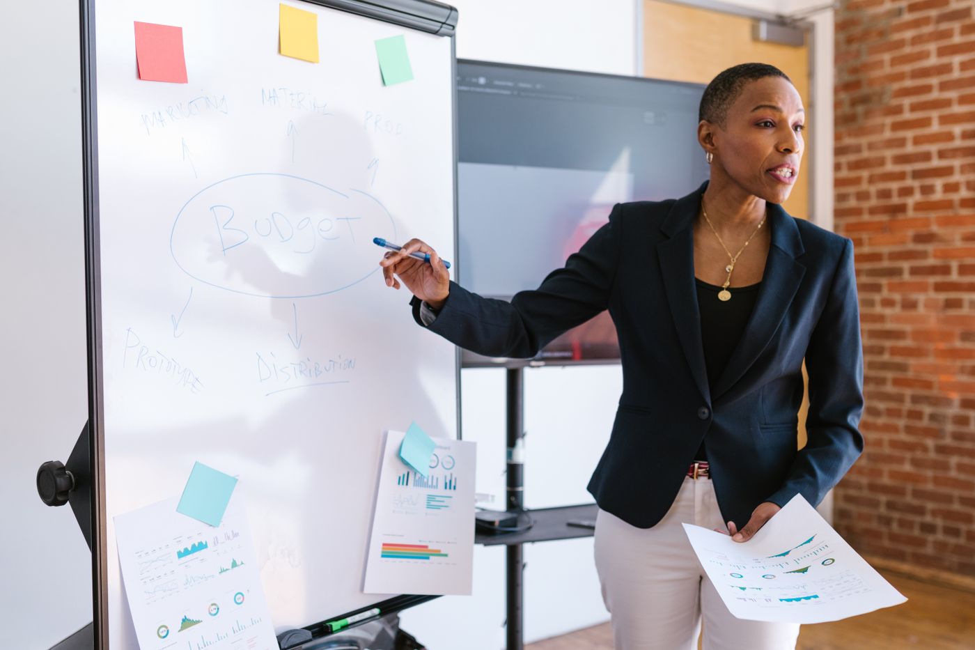 Marketing manager presenting campaign priorities
