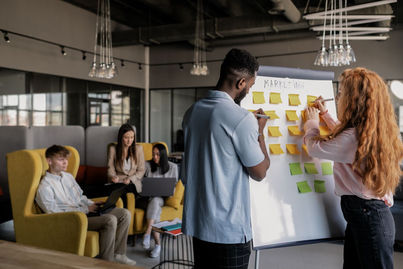 Campaign planning with audience insights and sticky notes