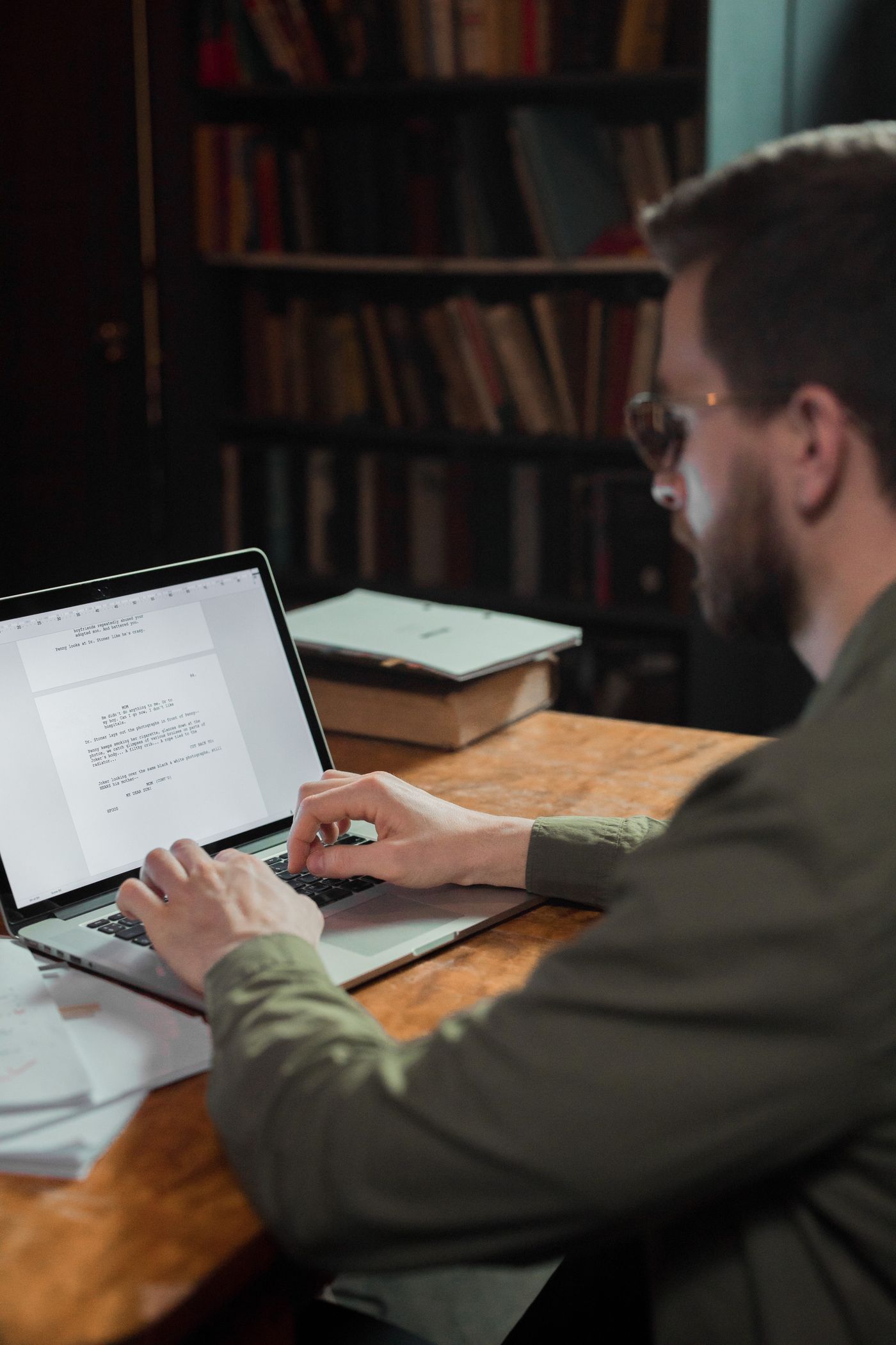 Content writer preparing material on a laptop